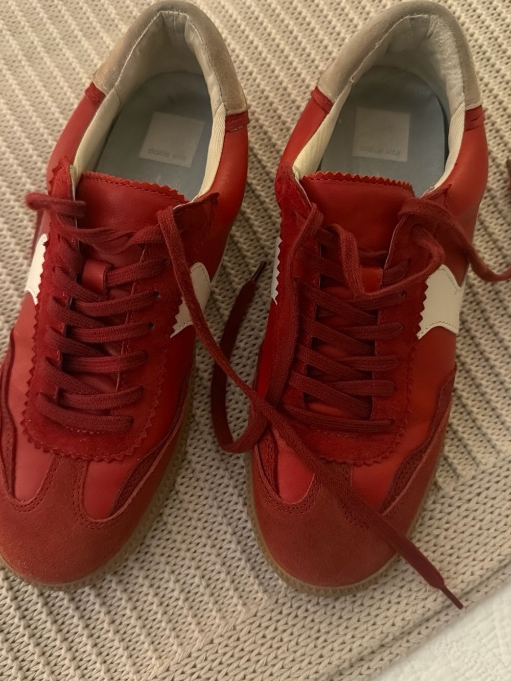Dolce Vita Red and White Women's Sneakers
